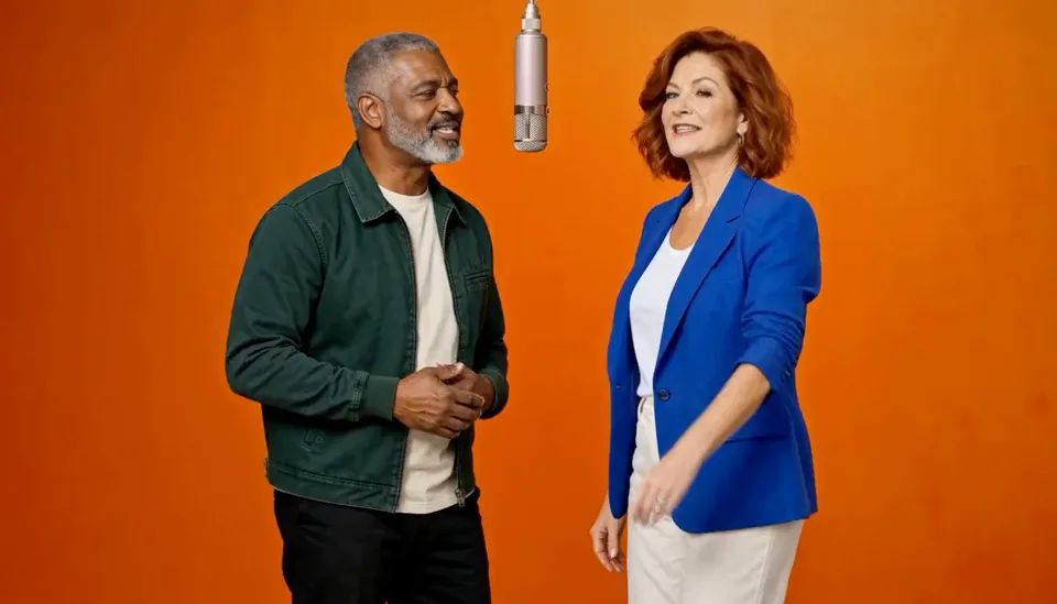Duo Performance: two performers in the orange studio